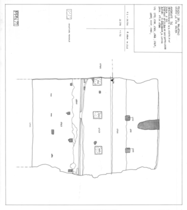 Roma, Foro Romano, Palatino. Palatino pendici nord - Scavo Carandini. Horrea Vespasiani