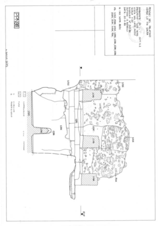 Roma, Foro Romano, Palatino. Palatino pendici nord - Scavo Carandini. Horrea Vespasiani