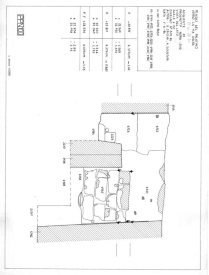 Roma, Foro Romano, Palatino. Palatino pendici nord - Scavo Carandini. Horrea Vespasiani