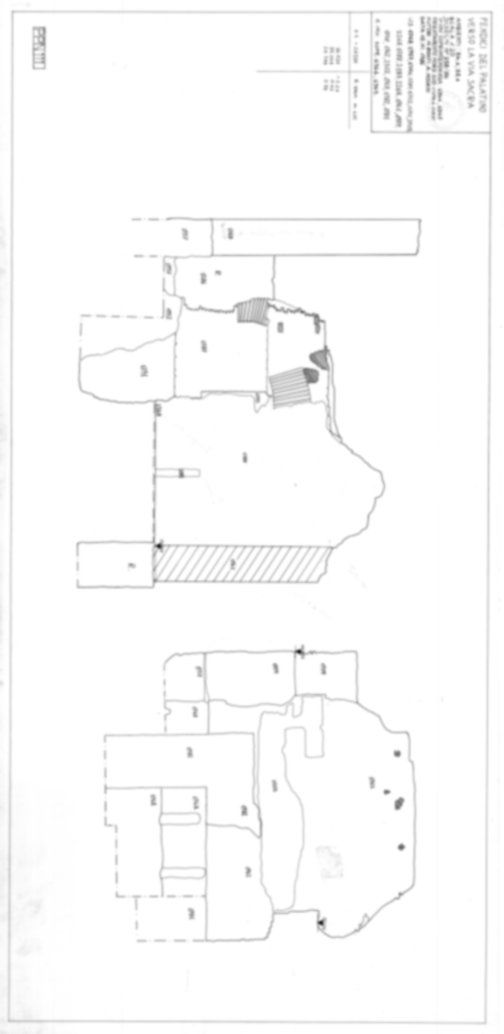 Roma, Foro Romano, Palatino. Palatino pendici nord - Scavo Carandini. Horrea Vespasiani