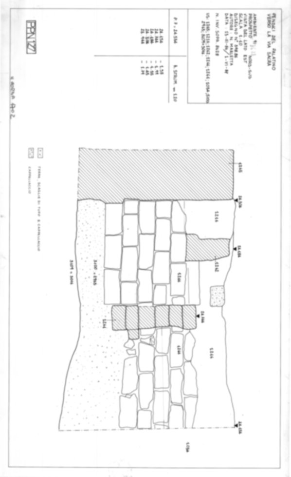 Roma, Foro Romano, Palatino. Palatino pendici nord - Scavo Carandini. Horrea Vespasiani