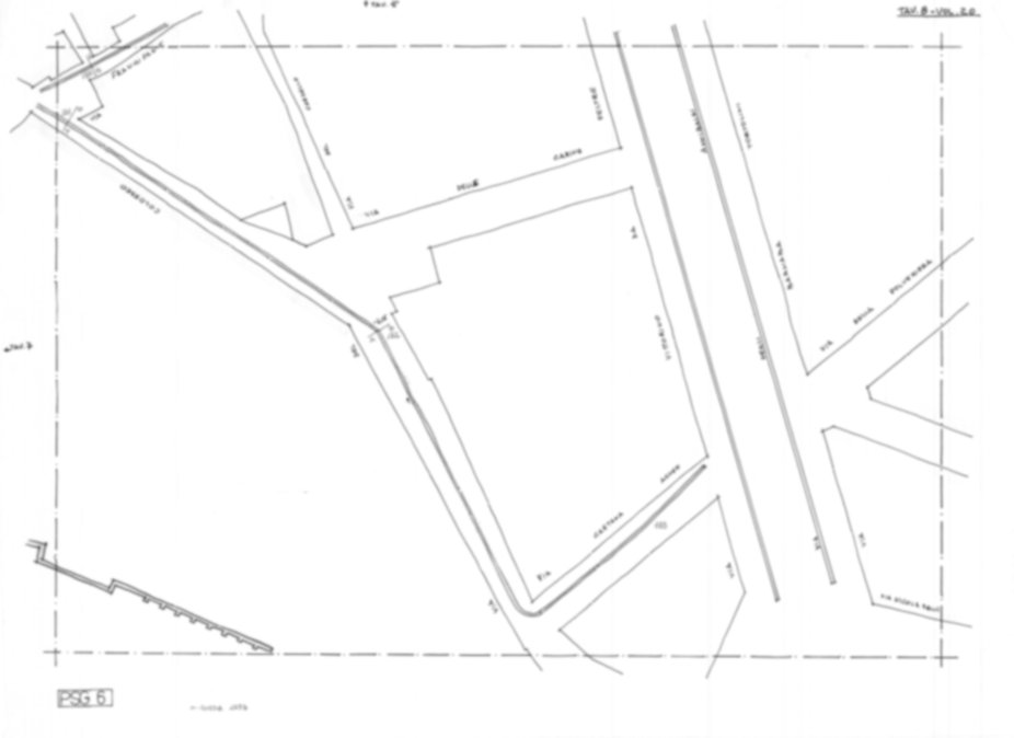 Roma, Piante e sezioni generali, Cabreo delle fogne, Fori Imperiali, Velia