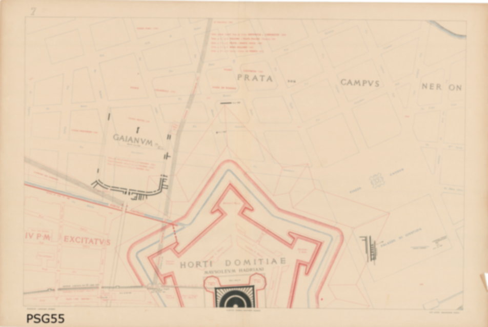 Roma, Piante e sezioni generali. Piante storiche, Campo Neroniano - Mausoleo di Adriano 