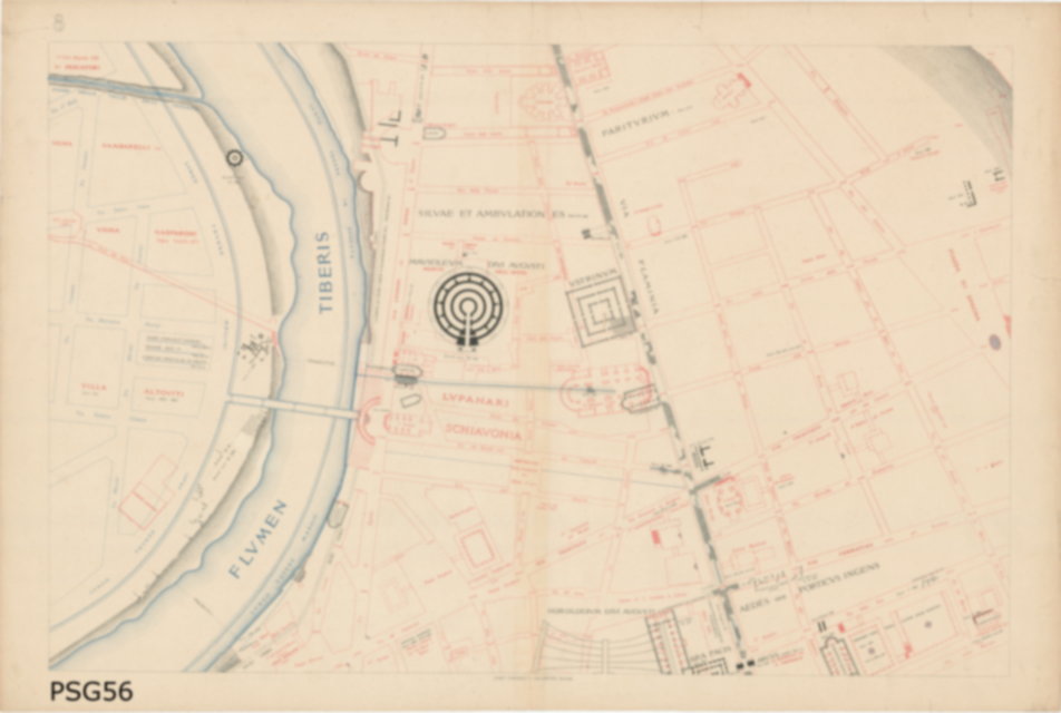 Roma, Piante e sezioni generali. Piante storiche, Campo Marzio - Mausoleo di Augusto, Ara Pacis