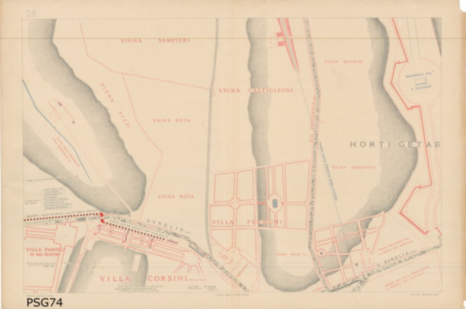 Roma, Piante e sezioni generali. Piante storiche, Via Aurelia - Villa Pamphili