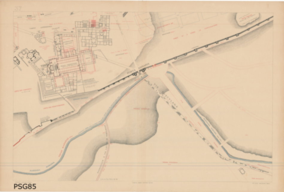 Roma, Piante e sezioni generali. Piante storiche, S. Giovanni in Laterano - Porta Asinaria