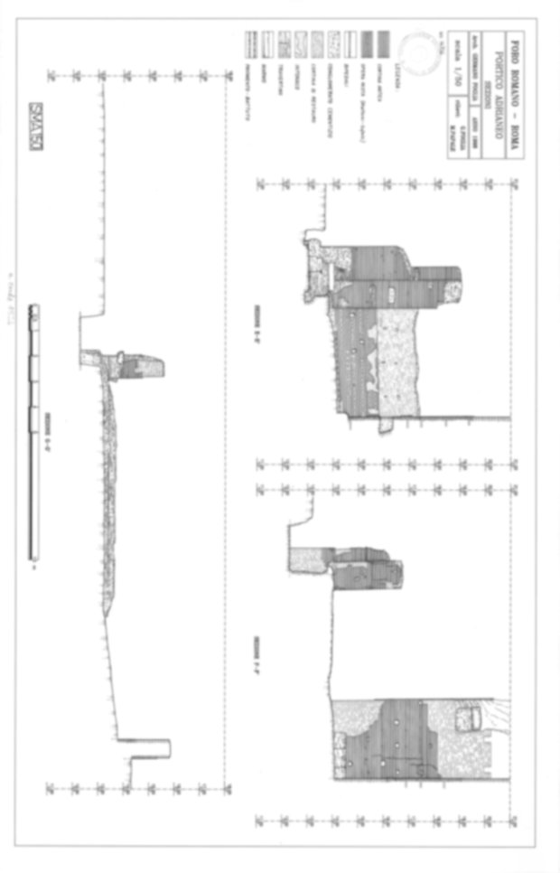 Roma, Foro Romano. Complesso edilizio sud-orientale/Area di S. Maria Antiqua. Portico settentrionale