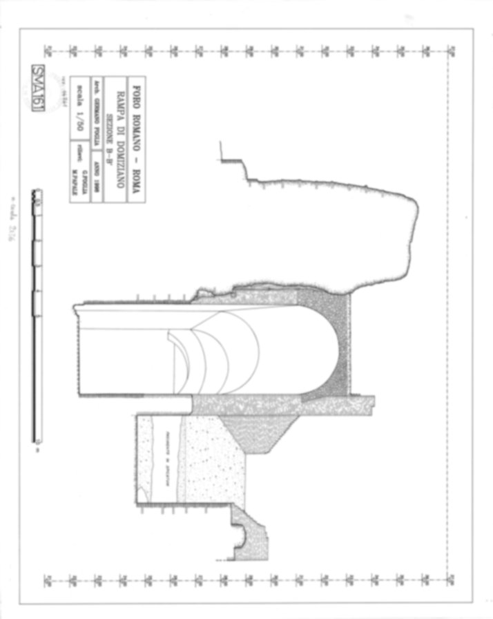 Roma, Foro Romano. Complesso edilizio sud-orientale/Area di S. Maria Antiqua. Rampa domizianea