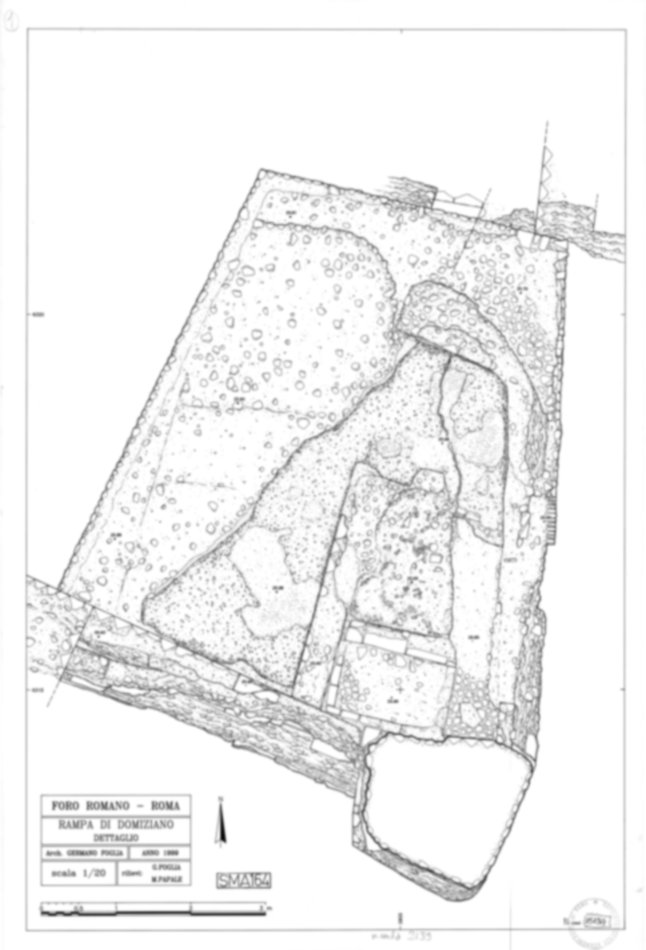 Roma, Foro Romano. Complesso edilizio sud-orientale/Area di S. Maria Antiqua. Rampa domizianea