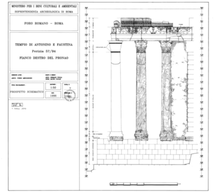 13860 - Roma, Foro Romano. Tempio di Antonino e Faustina, chiesa di S. Lorenzo in Miranda
