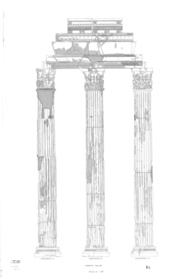 Roma, Foro Romano. Tempio dei Castori