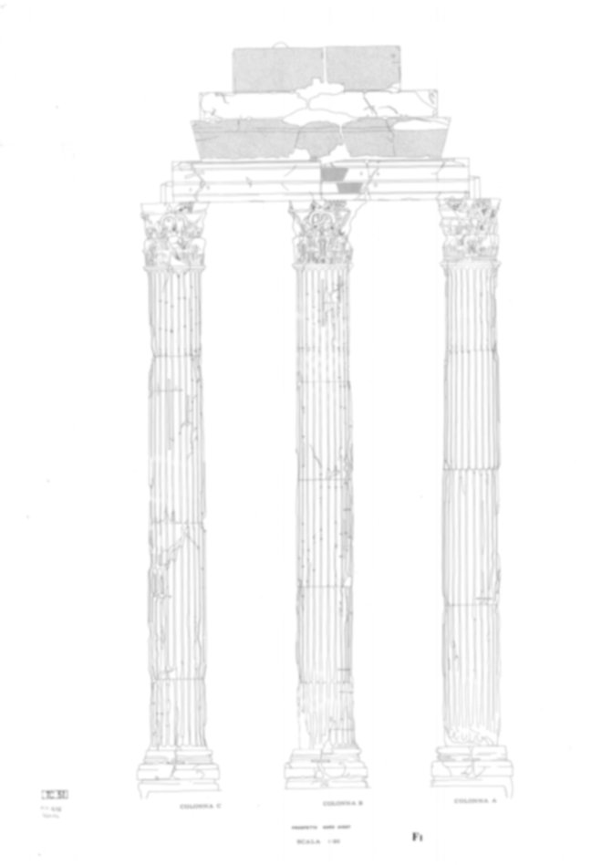 Roma, Foro Romano. Tempio dei Castori