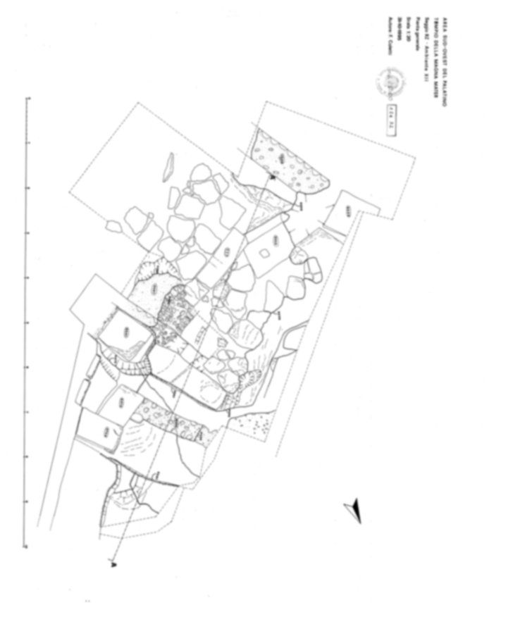 Roma, Palatino. Area sud-ovest. Tempio della Magna Mater, settore ovest