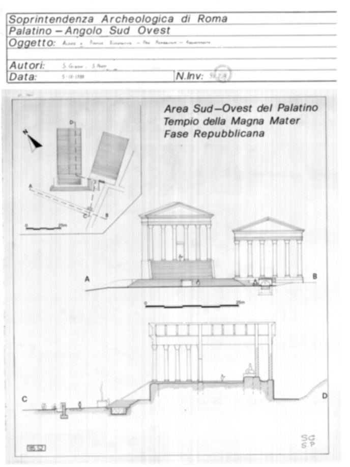Roma, Palatino. Area sud-ovest. Tempio della Magna Mater; Tempio della Vittoria