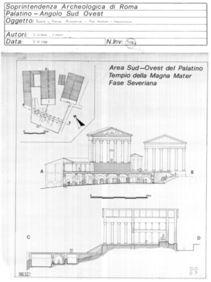 Roma, Palatino. Area sud-ovest. Tempio della Magna Mater; Tempio della Vittoria