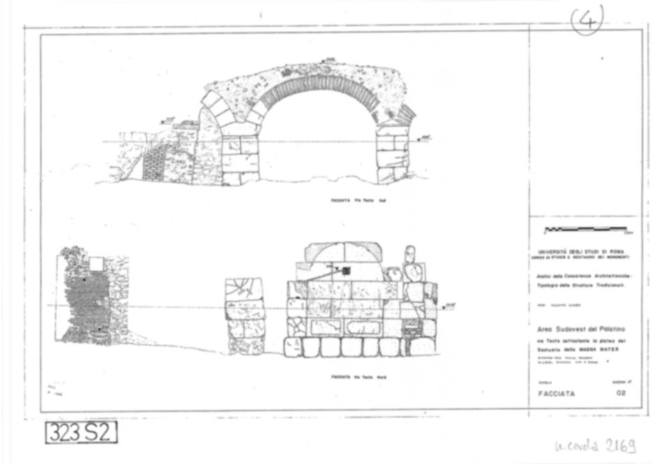 Roma, Palatino. Area sud-ovest. Via Tecta
