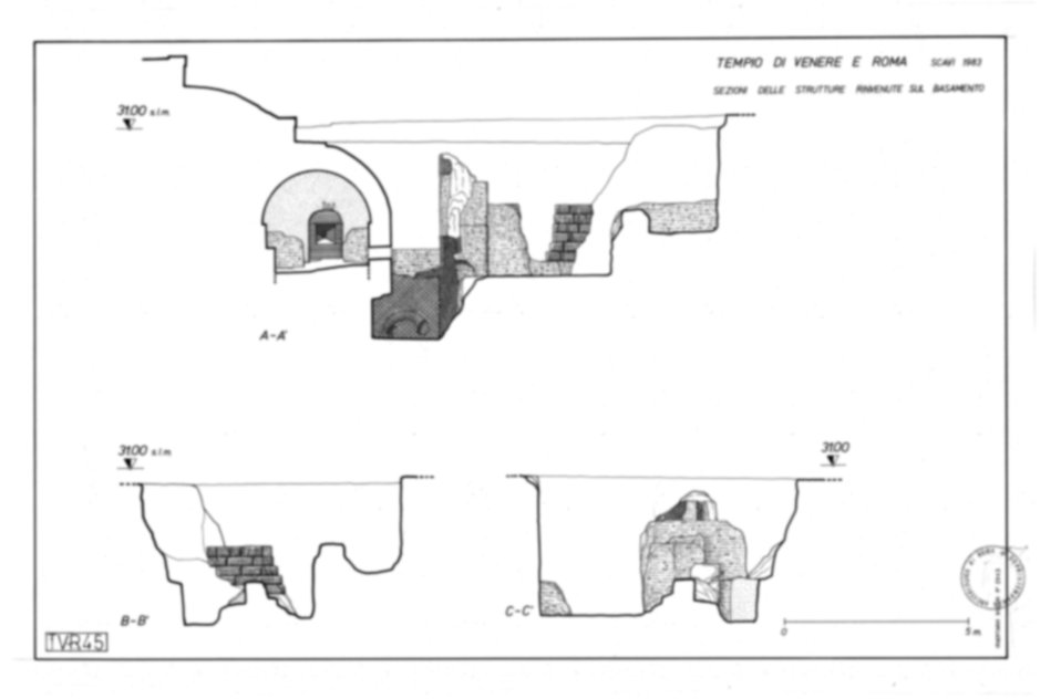 Roma, Foro Romano. Tempio di Venere e Roma, S. Maria Nova - S. Francesca Romana, Uffici, Antiquario Forense