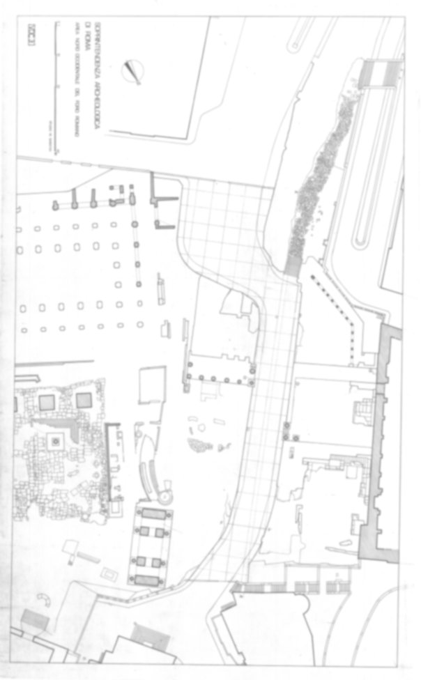 Roma, Foro Romano. Scavo via della Consolazione; lato ovest Foro Romano; pendici del Campidoglio