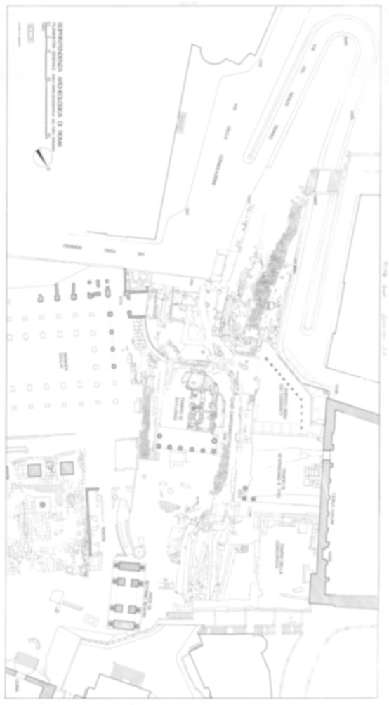 Roma, Foro Romano. Scavo via della Consolazione; lato ovest Foro Romano; pendici del Campidoglio