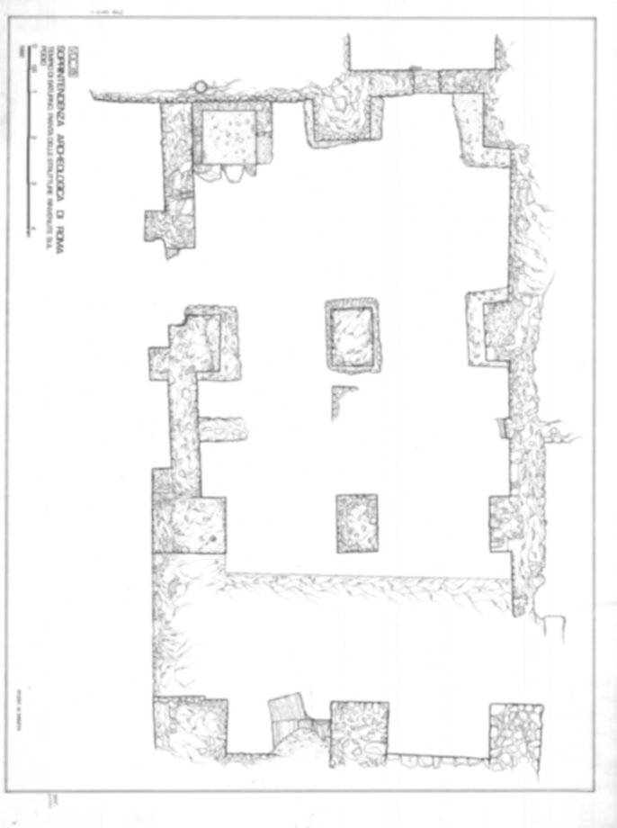 Roma, Foro Romano. Scavo via della Consolazione; lato ovest Foro Romano; tempio di Saturno