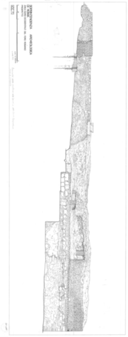 Roma, Foro Romano. Scavo via della Consolazione; lato ovest Foro Romano; Clivo Capitolino