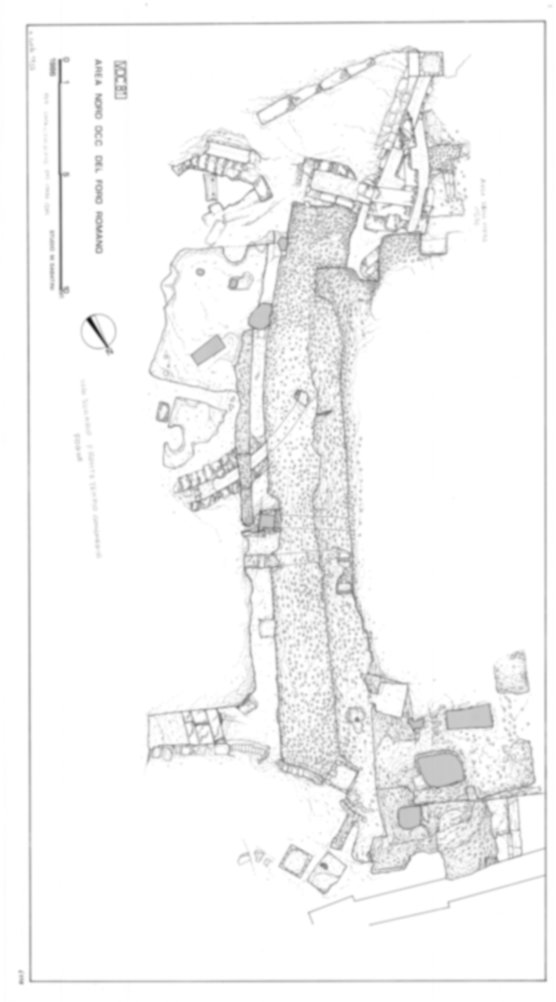 Roma, Foro Romano. Scavo via della Consolazione; lato ovest Foro Romano; Tempio della Concordia; Vico Jugario