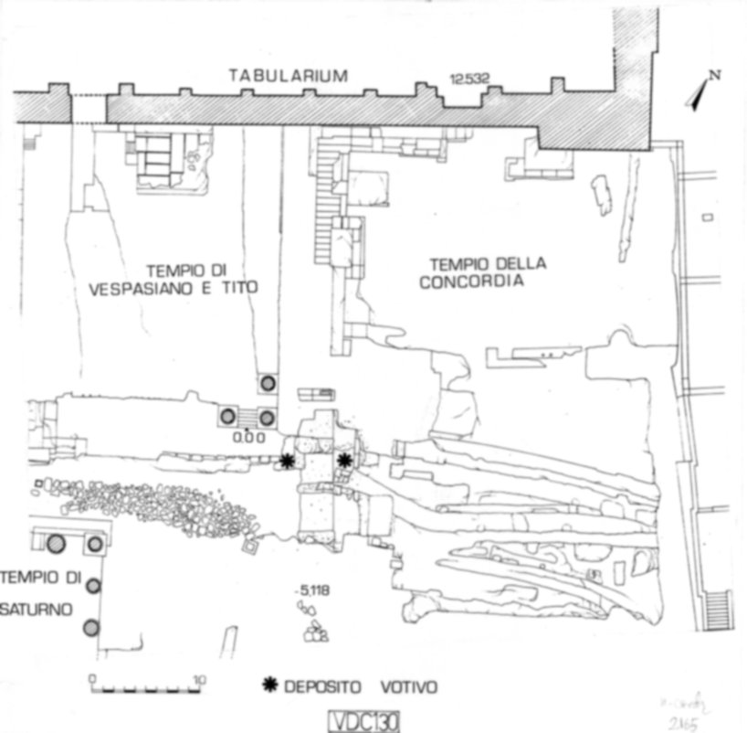 Roma, Foro Romano. Scavo via della Consolazione; lato ovest Foro Romano; pendici del Campidoglio; Clivo Capitolino