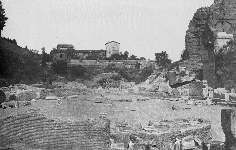 006380 - monumento - Stadio di Domiziano, lato settentrionale, veduta generale prima dello scavo del portico (1870 ca.). Neg. Serie Tuminello