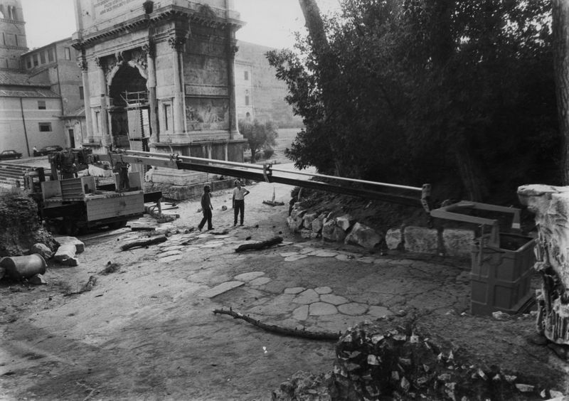 005765 - restauro - Clivio Palatino, lato sinistro: potatura dei Pini, agosto 1989