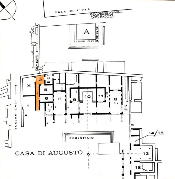 001855 - elaborato grafico - Casa di Augusto, ambiente 2, corridoio C, pianta della struttura