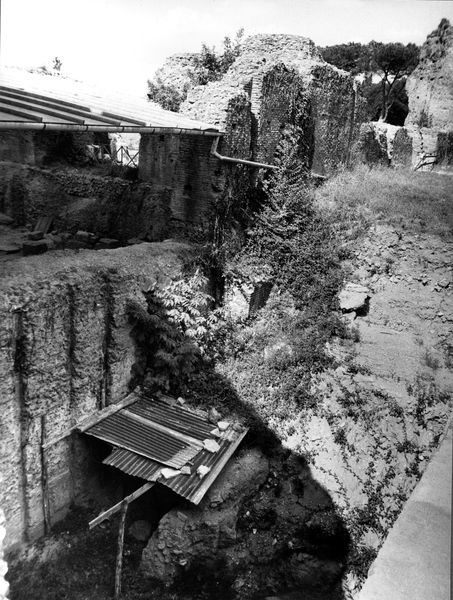 001854 - monumento - Casa dei Grifi, veduta generale del piano superiore, durante una ricognizione del 1982.

Neg. serie Film nÂ°1050