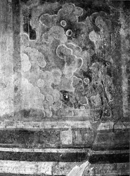 001825 - monumento - Casa dei Grifi, piano inferiore, vano B, parete ovest: particolare della pittura parietale in secondo stile pompeiano ( fase I A di Beyen).
Riferimento bibliografico: Rizzo, Le pitture della casa dei Grifi 1936

Neg. serie 6x6 nÂ° 6078
