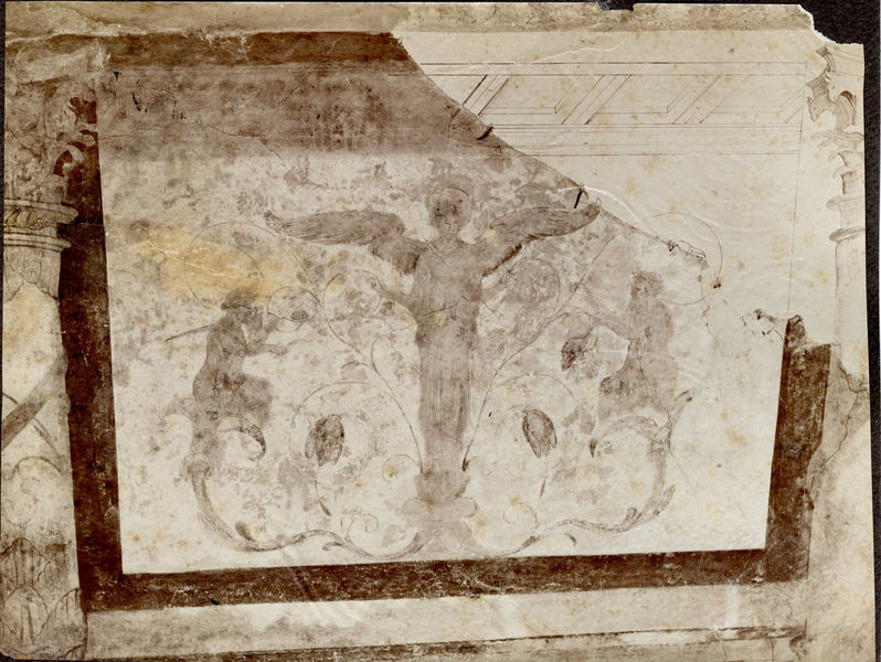 002676 - monumento - Casa di Livia, ala sinistra o Sala dei Fregi Alati: particolare del fregio della parete sud-ovest. Riquadro a fondo bianco che misura  m 1.72 x 1.30. Bibliografia: Rizzo " Le pitture della Casa di Livia" 1936

Senza negativo
