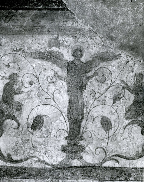 002677 - monumento - Casa di Livia, ala sinistra o Sala dei Fregi Alati: particolare del fregio della parete sud-ovest. Riquadro a fondo bianco che misura  m 1.72 x 1.30. Bibliografia: Rizzo " Le pitture della Casa di Livia" 1936

Neg. serie Istituto Centrale del Restauro nÂ° 6869
