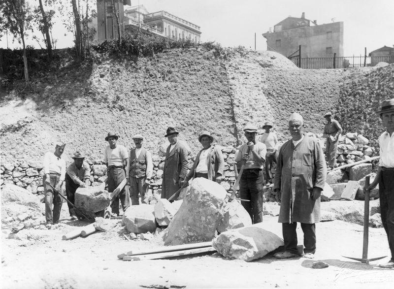011499 - scavo archeologico - Basilica Emilia, scavi dal 1932-1936-1942, verso l'Aula, visto da sud-ovest. Neg. serie F nÂ° 1252