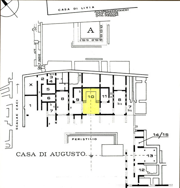 001924 - elaborato grafico - Casa di Augusto, ambiente 10, tablino (?). Pianta
