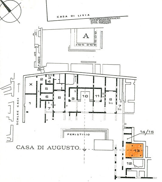 001972 - elaborato grafico - Casa di Augusto, ambiente 13 detto Oecus