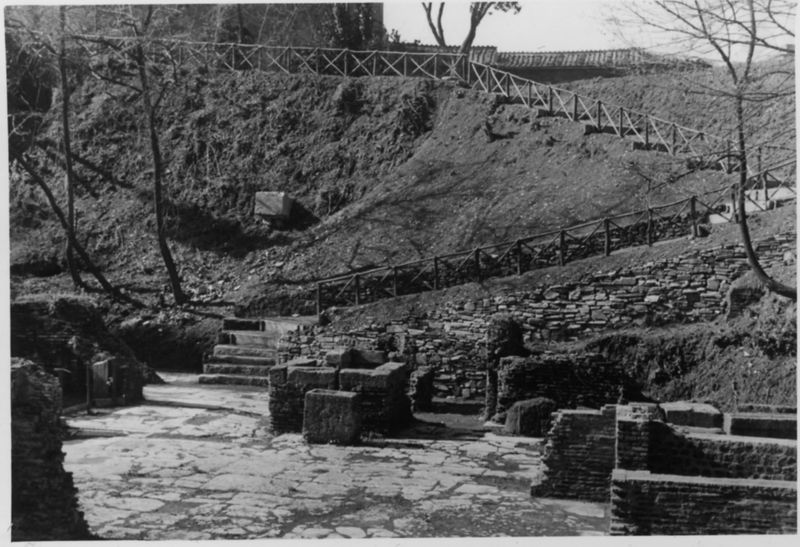 015474 - restauro - Foro Romano, Horrea Hagrippiana, lavori di disboscamento e restauro nell'inverno 1950/1951; FILM n. 5