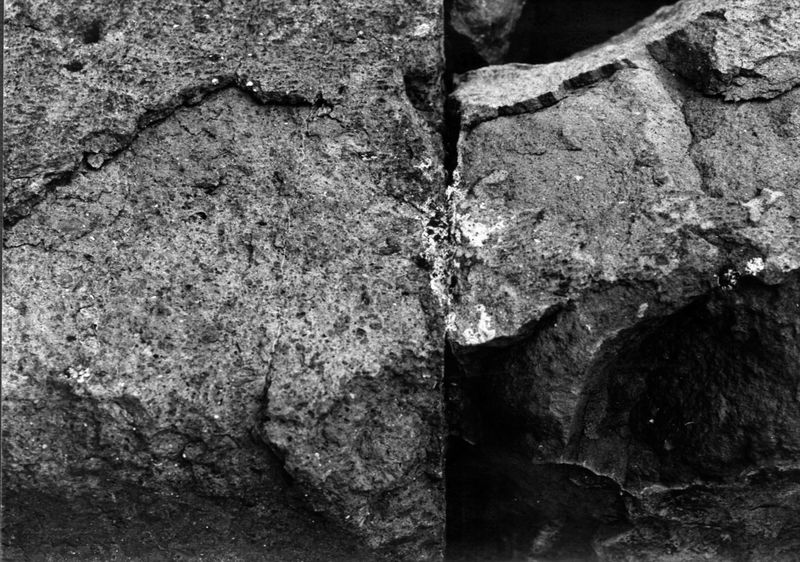 000074 - monumento - Palatino, Roma quadrata, Scalae Caci, muratura del lato occidentale, particolare di un blocco di tufo: Film n. 2462