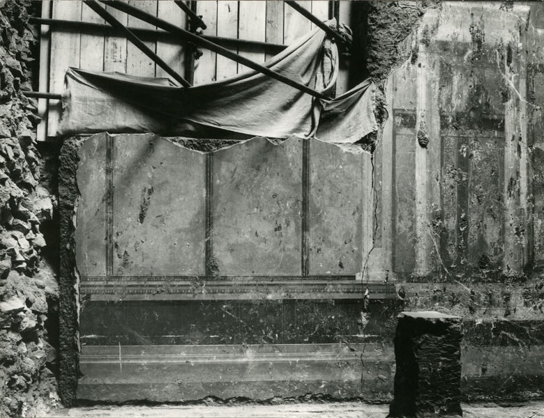001979 - restauro - Casa di Augusto, Oecus, ambiente 13, pittura parietale in secondo stile pompeiano, ricollocata in situ su pannelli nel 2000.
 Bibliografia: Musatti, G. "Casa di Augusto sul Palatino. L'intervento di restauro e considerazioni sulla decorazione pittorica" in Bollettino d'Arte 2, aprile-giugno 2009 (serie VII) pp. 24 e ss. / Iacopi, I. "La Casa di Augusto, le pitture" Electa 2007 
 Neg. serie 9x12 nÂ° 1352