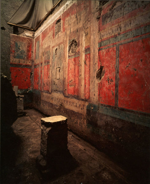 001992 - restauro - Casa di Augusto, Oecus, ambiente 13, pittura parietale in secondo stile pompeiano, ricollocata in situ su pannelli nel 2000.
 Bibliografia: Musatti, G. "Casa di Augusto sul Palatino. L'intervento di restauro e considerazioni sulla decorazione pittorica" in Bollettino d'Arte 2, aprile-giugno 2009 (serie VII) pp. 24 e ss. / Iacopi, I. "La Casa di Augusto, le pitture" Electa 2007 
 Neg. serie 13x18 nÂ° 2913