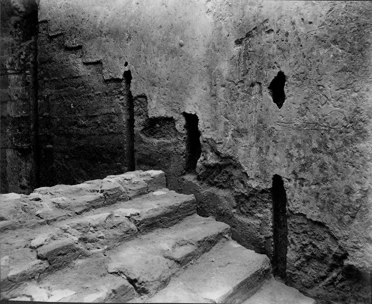 005515 - scavo archeologico - Domus Transitoria, scalinata d'accesso alla latrina collocata al di sotto del peristilio della Domus Flavia, pertinente all'epoca neroniana (?). Neg. serie C nÂ°530