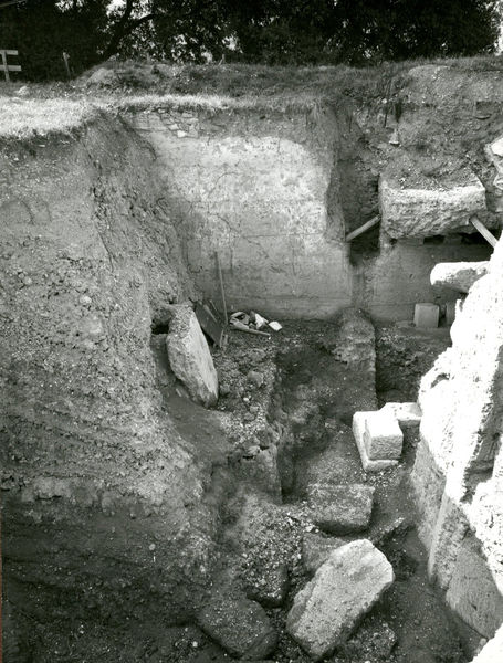 002445 - scavo archeologico - Casa di Augusto, area del peristilio orientale, settore ovest, durante i lavori di scavo, ottobre 1968. Neg. serie 9x12 nÂ° 797
