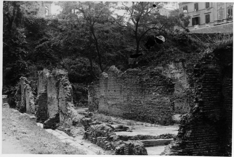 015471 - restauro - Foro Romano, Horrea Hagrippiana, lavori di disboscamento e restauro nell'inverno 1950/1951; FILM n. 5