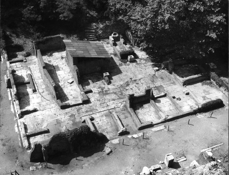 015503 - monumento - Foro Romano, Horrea Agrippiana, l'area centrale vista da S. Maria Antiqua (settembre 1974); neg. serie 6x6 n. 2024
