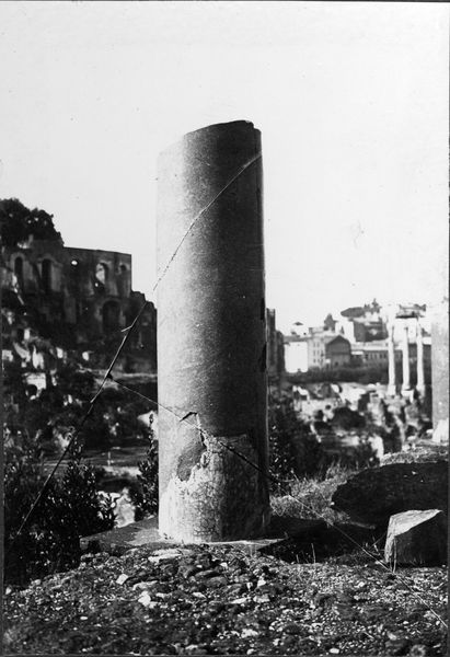011095 - monumento - Foro Romano, Basilica di Massenzio, colonna di porfido sul fronte della Via Sacra; neg. serie F, n. 514