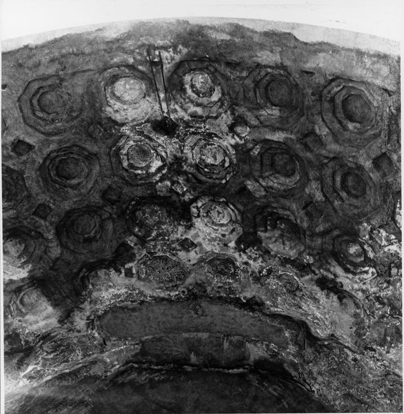 011152 - restauro - Foro Romano, Basilica di Massenzio, stato di conservazione degli stucchi nelle volte, particolare (foto eseguita con il braccio mobile, ottobre '94); neg. serie 6x6, n. 25394