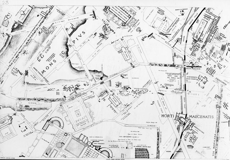 016209 - elaborato grafico - Piante di Roma, pianta del Lanciani della Forma Urbis, la zona del Esquilino; senza negativo