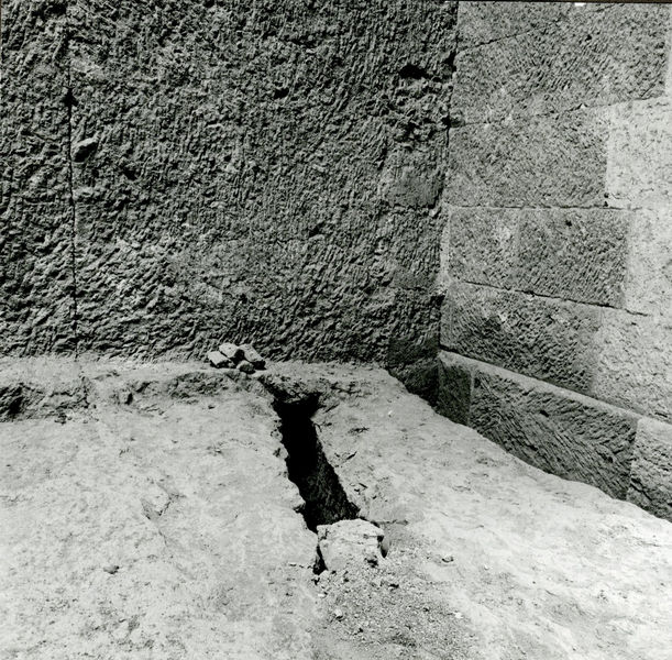 C002184 - monumento - Colosseo, veduta del versante sud-orientale della cavea, dopo la nevicata del febbraio 1986. In basso l'area del settore sud degli ipogei; neg. serie L, n. 280