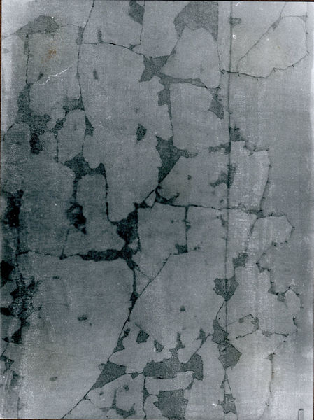 C002132 - restauro - Colosseo, ingresso nord, primo ordine, particolare dell'intradosso della volta con decorazione in stucco durante il restauro (foto 21/07/1986); neg. serie L, n. 972